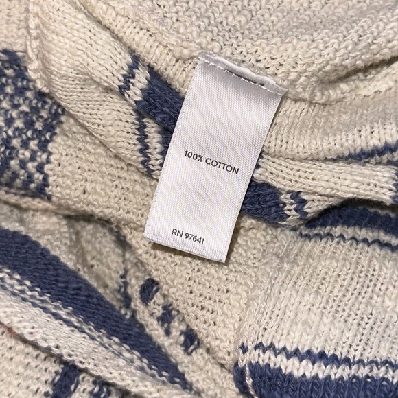 J. Jill Pure 100% Cotton Knit Oversized Boho Striped Open 3/4 Sleeves Cardigan S - Picture 9 of 9